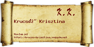Krucsó Krisztina névjegykártya
